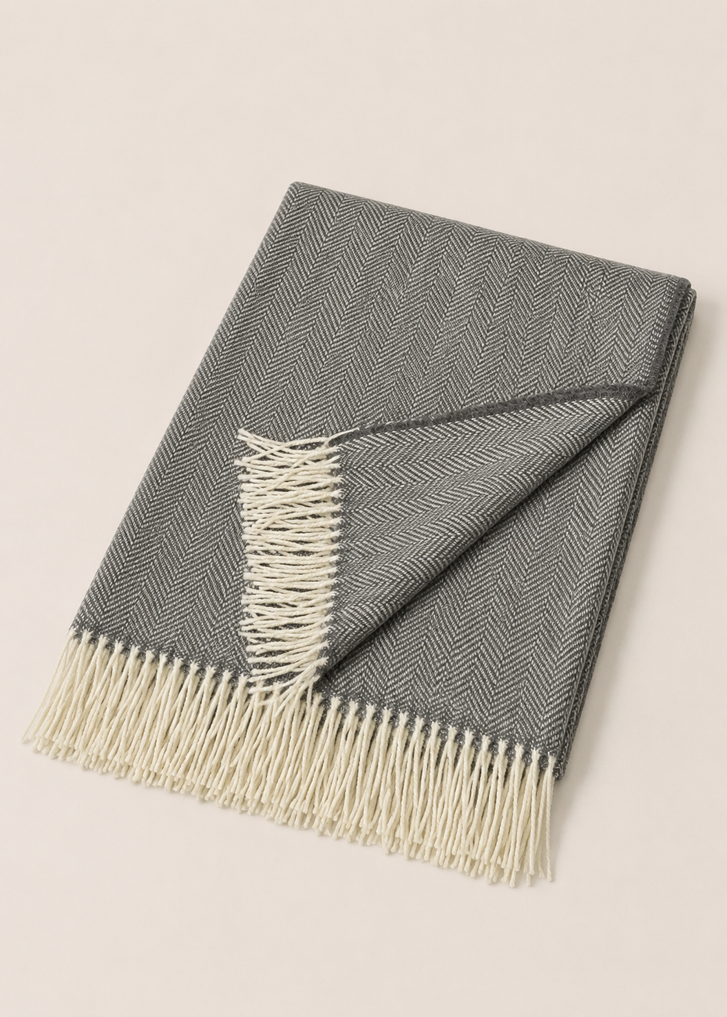 McNutt Herringbone Blanket Throw | Storm Gray