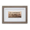 Framed motivational quote print with 'Go Confidently in the Direction of Your Dreams' on a white background