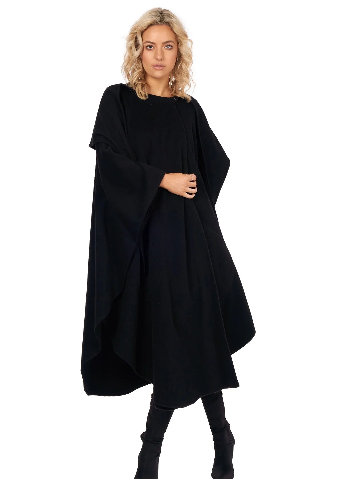 Jimmy Hourihan Black Cape with Convertible Hood