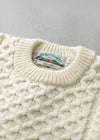 Unisex Aran Crew Neck Merino Sweater | Traditional Irish Knitwear