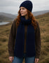 Aran Merino Wool Honeycomb Scarf | Deep Water Blue
