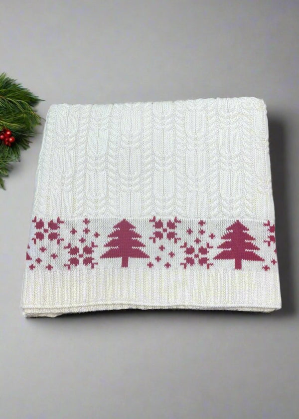 Aran Merino Wool Christmas Blanket