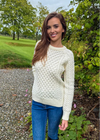 Ladies Slim-Fit Aran Sweater | Natural