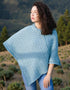 Aran Merino Wool Cowl Poncho | Aqua - Clearance