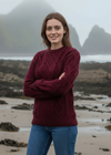 Heavy Weight Aran Fisherman Sweater | Burgundy