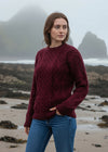 Heavy Weight Aran Sweater | Wine