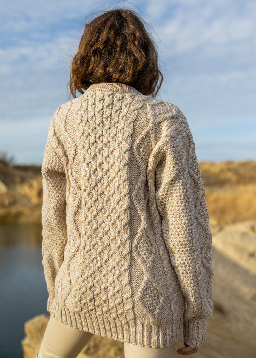 Heavy Weight Aran Fisherman Sweater | Oatmeal