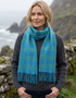 Foxford Lambswool Scarf - Blue & Green Check