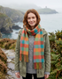 Foxford Lambswool Scarf - Multi-Colour Block Check