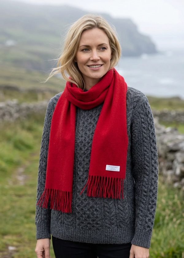 Foxford Lambswool Scarf | Red