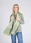 Foxford Blanket Edge Green Extra-Fine Merino Scarf