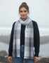 Foxford Giant Merino Scarf | Mink & Oxford Block