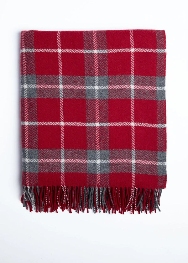 Foxford Lambswool Throw | Ashford Grey Check