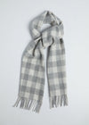 Foxford Grey & White Check Lambswool Scarf