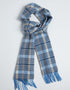 Foxford Blue & Mink Check Lambswool Scarf