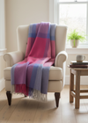Foxford Lambswool Throw | Pink Purple Check