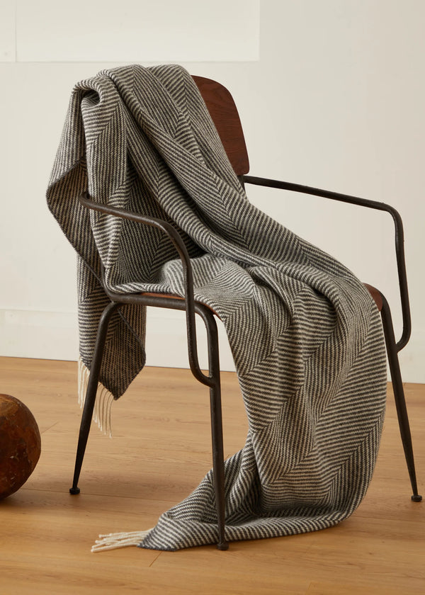 Foxford Merino Throw | Oxford Herringbone