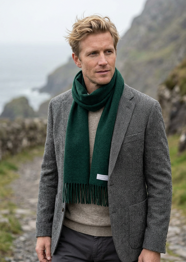 Foxford Lambswool Scarf | Amazon Green | 100% Irish Lambswool