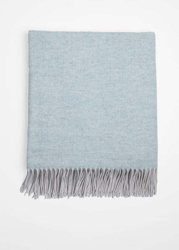 Foxford Lambswool Throw | Killybegs - Silver Opal