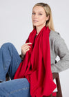 Foxford Tomato Fine Wool Cashmere Scarf - Irish Heritage Luxury