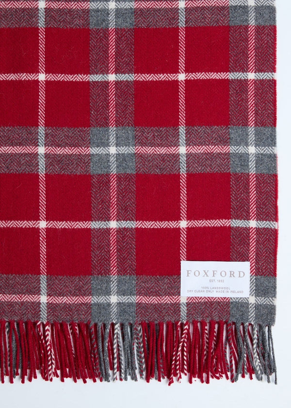 Foxford Lambswool Throw | Ashford Grey Check