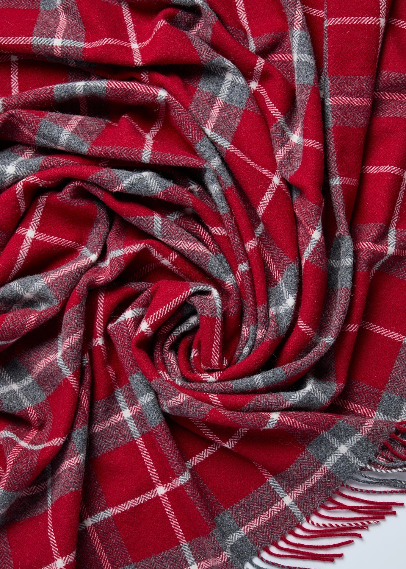 Foxford Lambswool Throw | Ashford Grey Check