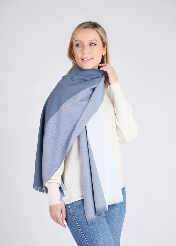 Foxford Denim Block Extra-Fine Merino Scarf