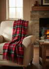 Foxford Lambswool Throw | Ashford Green Check