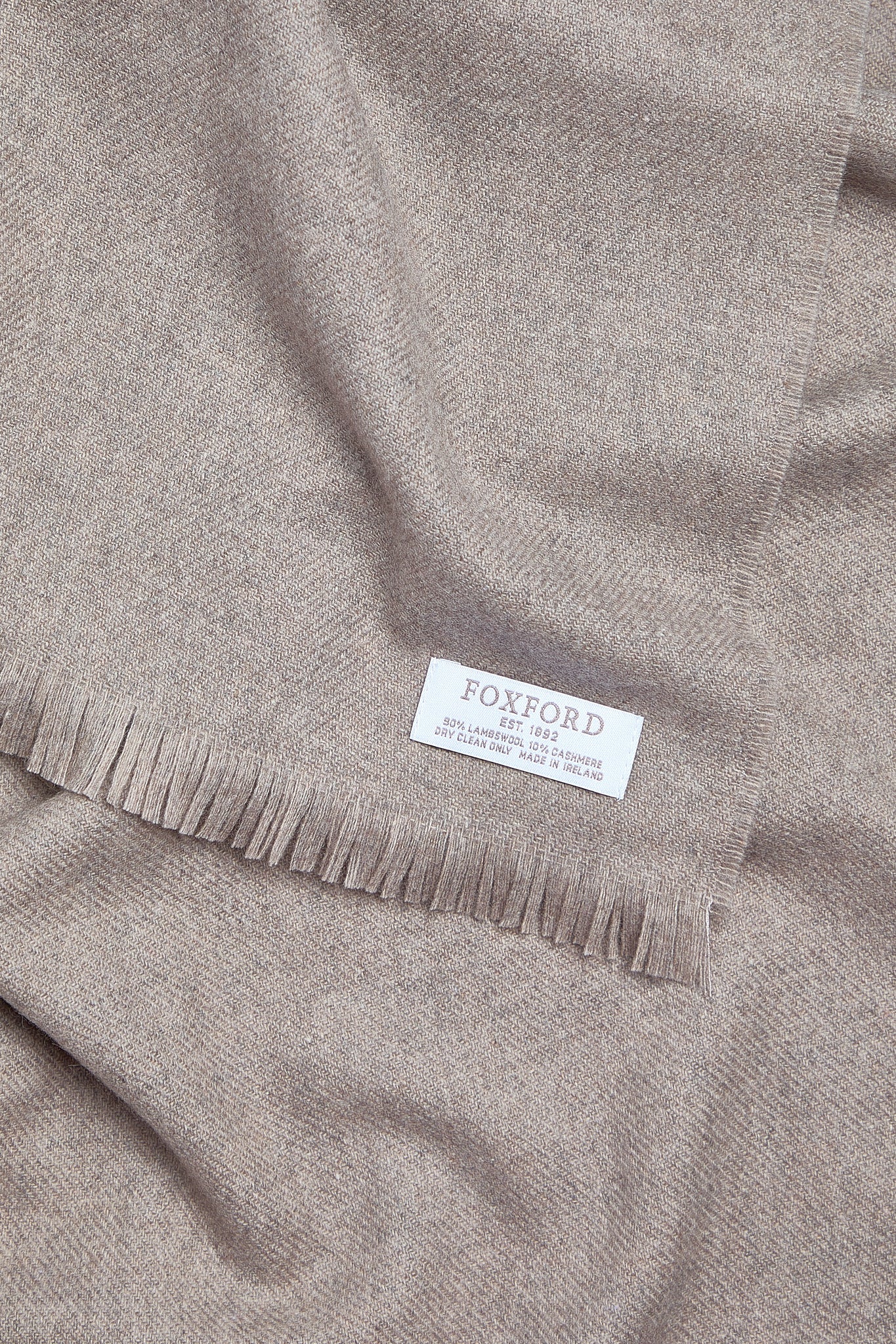 Foxford Fine Wool Cashmere Blend Scarf | Taupe