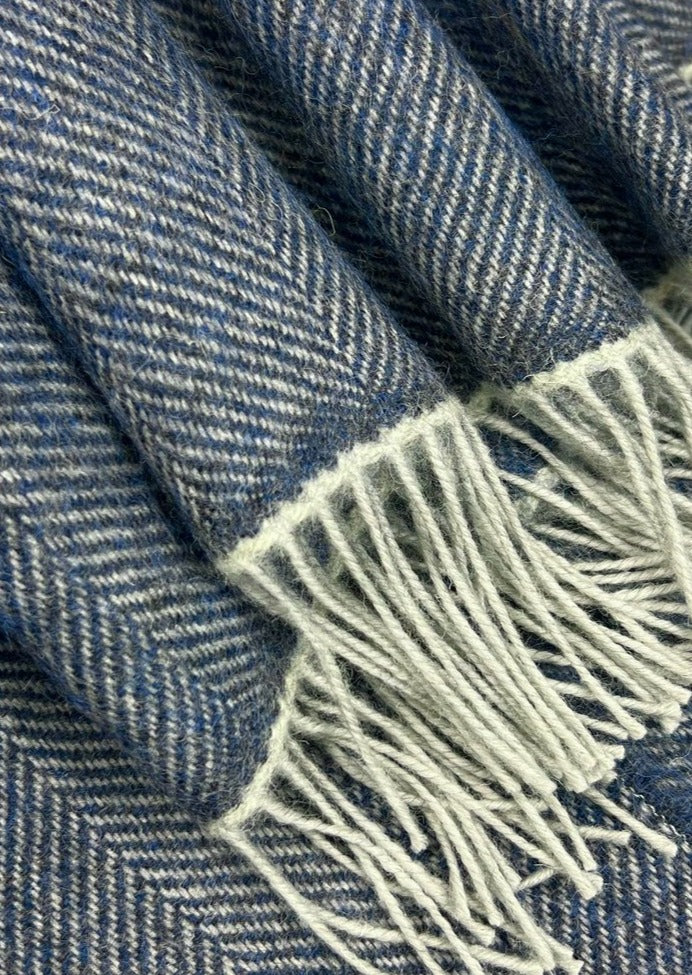 McNutt Herringbone Throw | Faded Denim