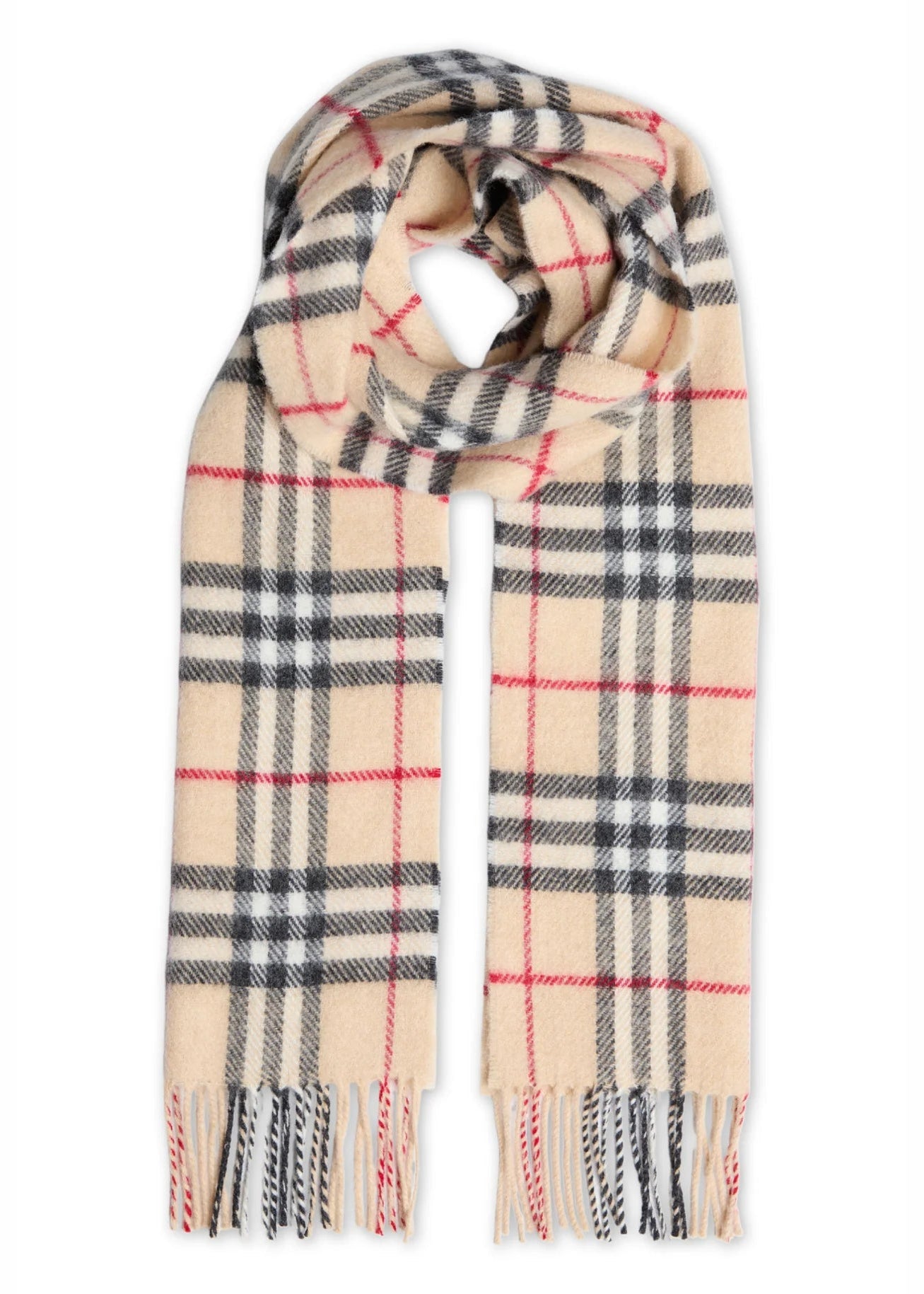 Foxford Fawn, Black & Red Check Scarf