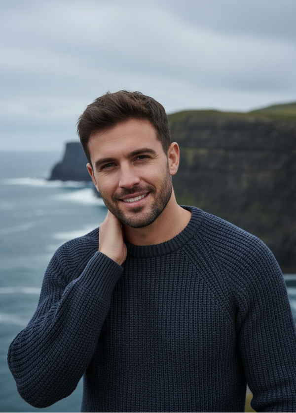 Fisherman Rib Merino Sweater | Charcoal