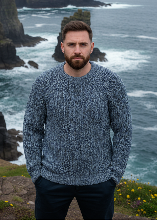 Fisherman Rib Merino Sweater | Slate