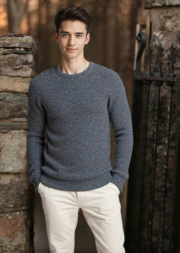 Fisherman Rib Merino Sweater | Slate