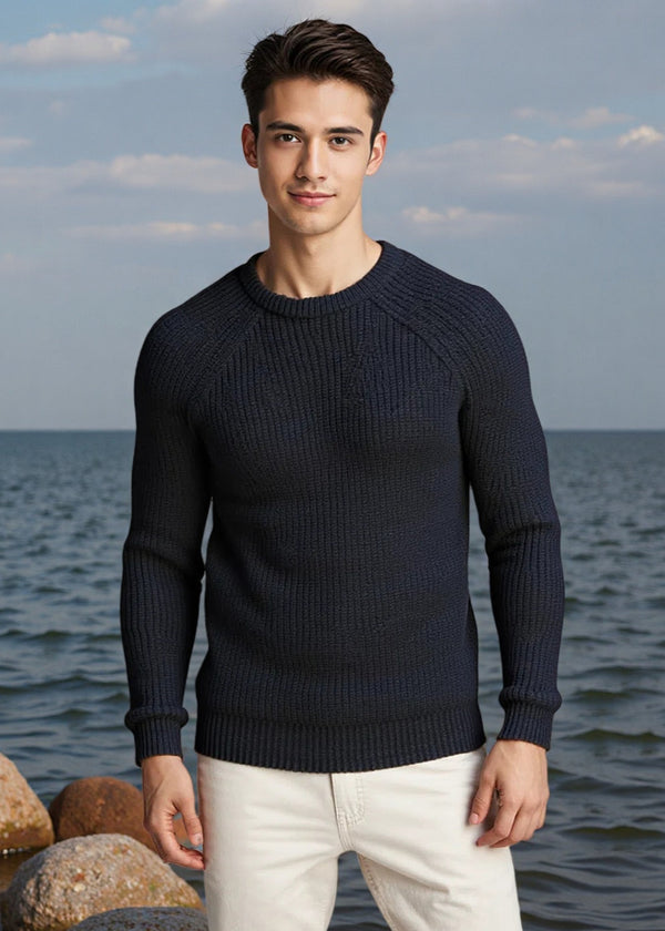 Fisherman Rib Merino Sweater | Charcoal