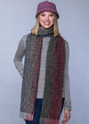 Mucros Islander Scarf Red Charcoal | Authentic Irish Aran Knitwear | Made in Ireland