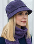 Bonnet Mucros Flapper | Laine à chevrons violette de qualité supérieure