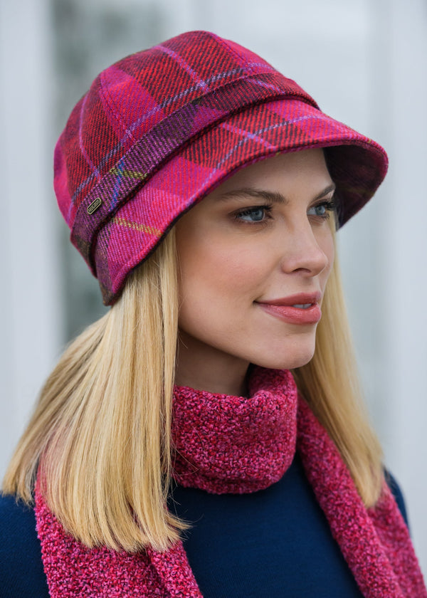 Mucros Flapper Hat | Pink Check