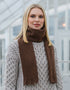 Mucros Skellig Scarf | Merino Wool Cashmere Scarf | Brown