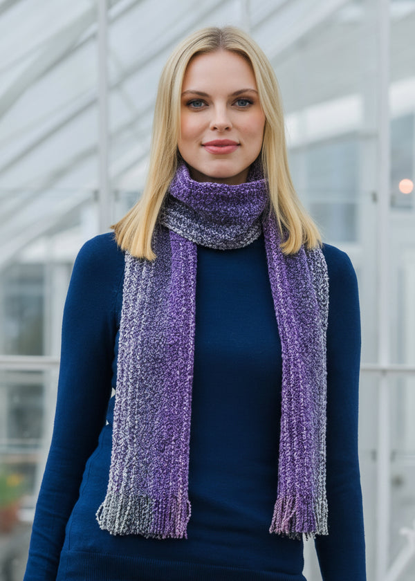 Mucros Skellig Scarf | Merino Wool Cashmere Scarf | Purple Mix