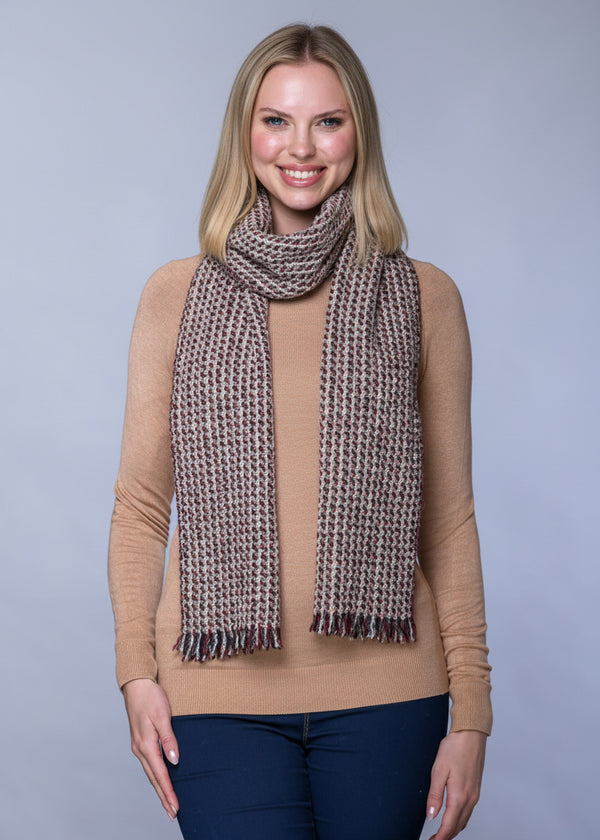 Mucros Atlantic Donegal Wool Scarf | Beige Brown | Irish Made