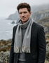 Foxford Lambswool Scarf - Grey Herringbone