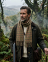 Foxford Modern Houndstooth Scarf | Burgundy & Brown Lambswool