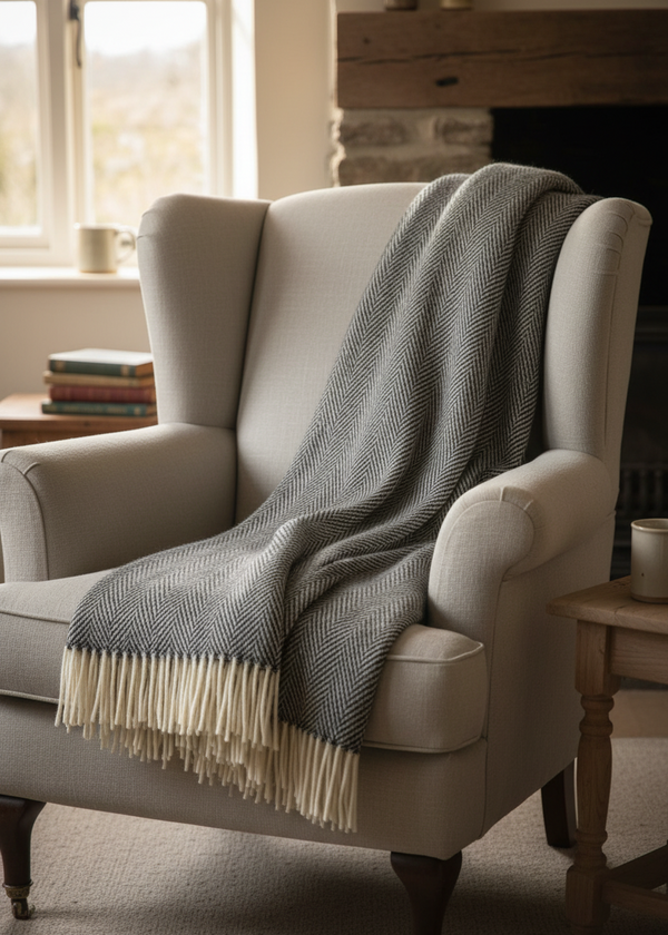 Foxford Cashmere Lambswool Throw | Belleek