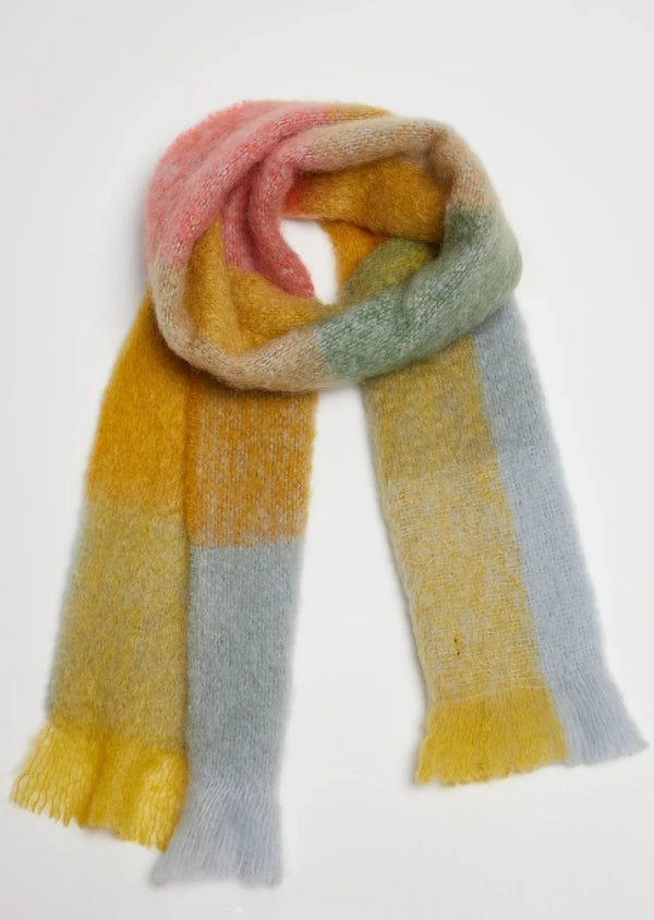 Foxford Giant Mohair Scarf | Blue Gold