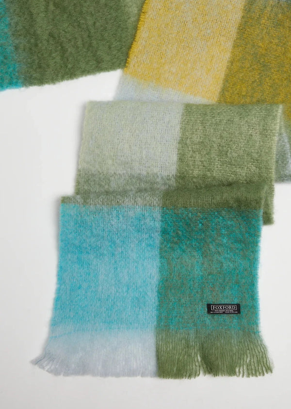 Foxford Giant Mohair Scarf | Blue Green