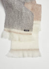 Foxford Giant Mohair Scarf | Grey Mink Stripe