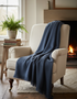 Foxford Mohair Throw | Hauge Blue