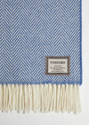 Foxford Inishmore Cashmere Throw | Blue