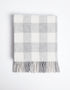 Foxford Pearl Grey Check Lambswool Baby Blanket